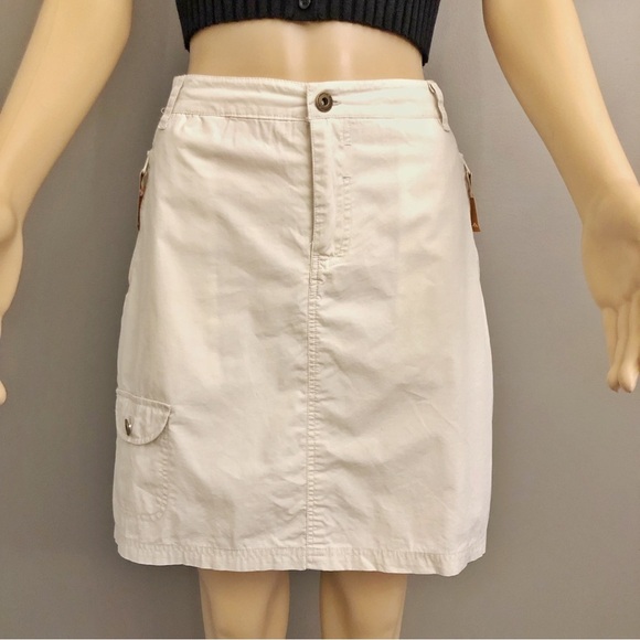 Black Mountain Cream Beige Earthy Minimalist A Line Mini Skirt. - Picture 3 of 16